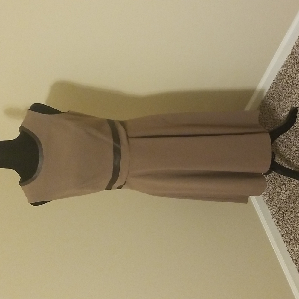 Mocha and Brown Anne Klein Sleeveless Dress
